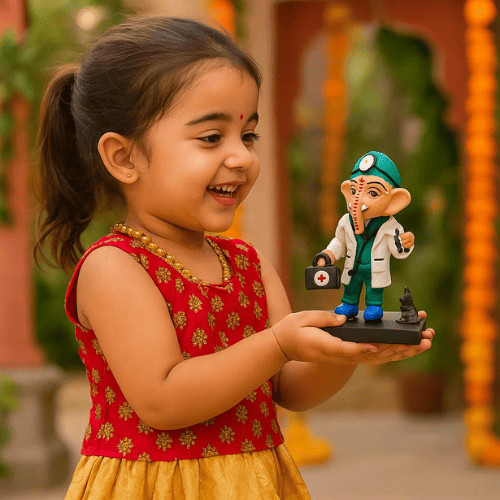 Doctor Ganesha Idol ( 18 CM )