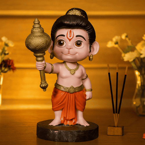 Bal Hanuman with Gada Idol ( 10 CM ) + FREE 108 Real Hanuman Ji Stories eBook Inside!