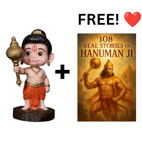 Bal Hanuman with Gada Idol ( 10 CM ) + FREE 108 Real Hanuman Ji Stories eBook Inside!