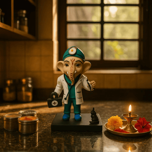 Doctor Ganesha Idol ( 18 CM )