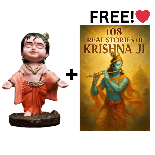 Bal Gopal Krishna Idol ( 10 CM ) + FREE 108 Real Krishna Ji Stories eBook Inside!