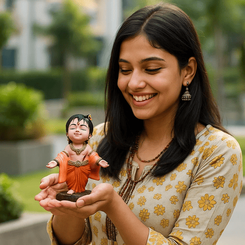 Bal Gopal Krishna Idol ( 10 CM ) + FREE 108 Real Krishna Ji Stories eBook Inside!