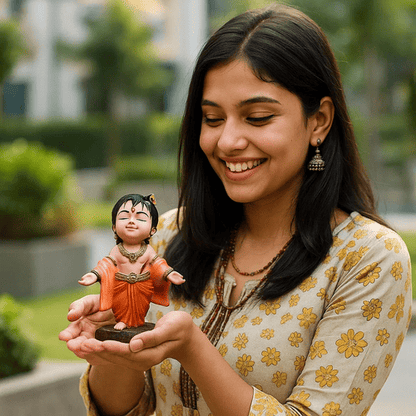 Bal Gopal Krishna Idol ( 10 CM ) + FREE 108 Real Krishna Ji Stories eBook Inside!