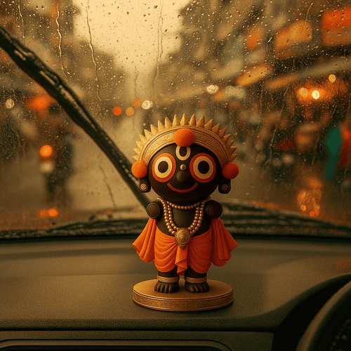 Bal Jagannath Idol | Compact & Colorful Statue for Car Dashboard, Office or Temple