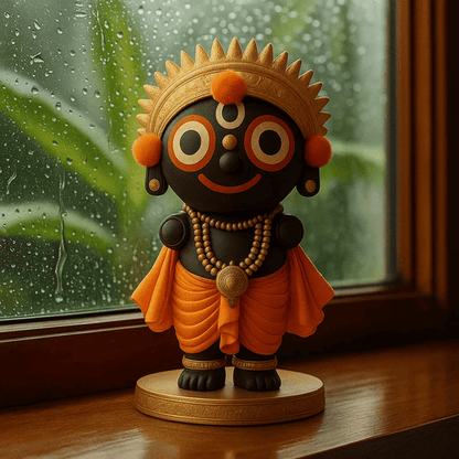 Bal Jagannath Idol | Compact & Colorful Statue for Car Dashboard, Office or Temple