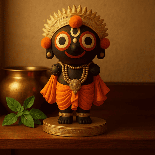 Bal Jagannath Idol | Compact & Colorful Statue for Car Dashboard, Office or Temple
